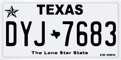 TX license plate DYJ7683