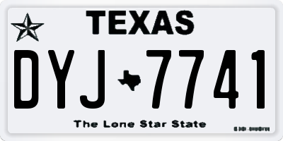 TX license plate DYJ7741
