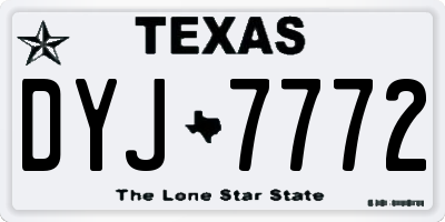 TX license plate DYJ7772