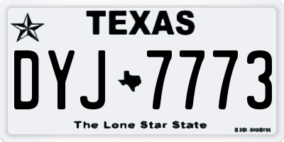 TX license plate DYJ7773
