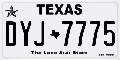 TX license plate DYJ7775
