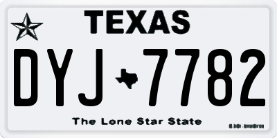 TX license plate DYJ7782