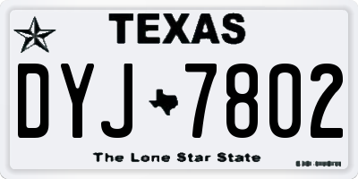 TX license plate DYJ7802