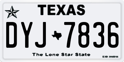 TX license plate DYJ7836