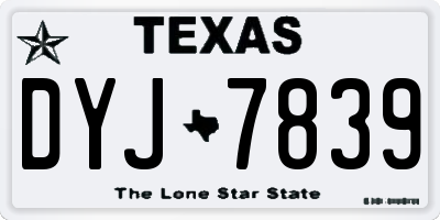 TX license plate DYJ7839