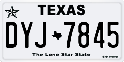 TX license plate DYJ7845