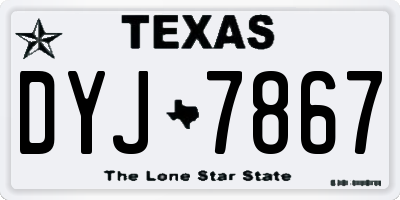 TX license plate DYJ7867
