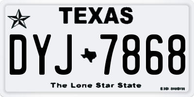 TX license plate DYJ7868