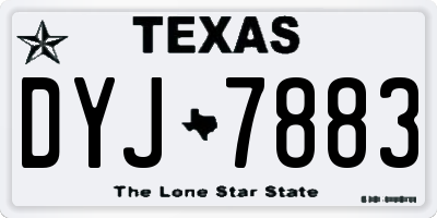 TX license plate DYJ7883