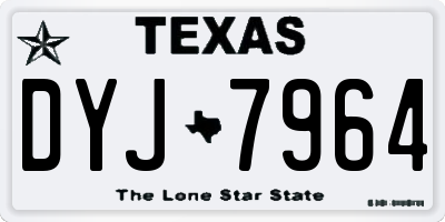 TX license plate DYJ7964