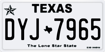TX license plate DYJ7965