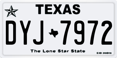 TX license plate DYJ7972