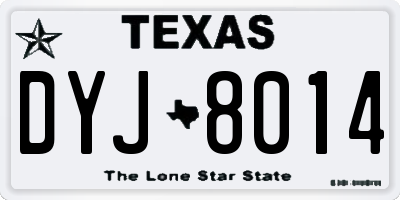 TX license plate DYJ8014