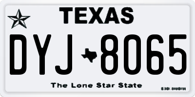 TX license plate DYJ8065