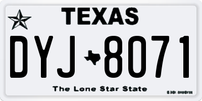 TX license plate DYJ8071