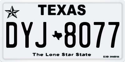 TX license plate DYJ8077