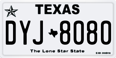 TX license plate DYJ8080
