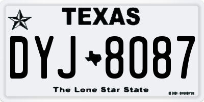 TX license plate DYJ8087