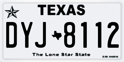 TX license plate DYJ8112