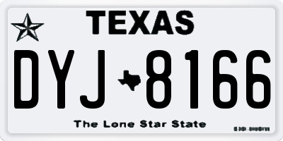 TX license plate DYJ8166