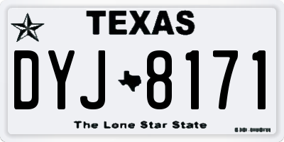 TX license plate DYJ8171