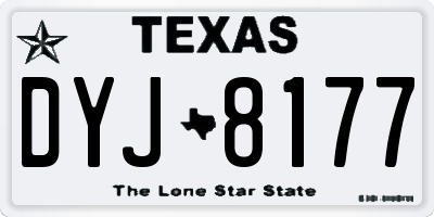 TX license plate DYJ8177