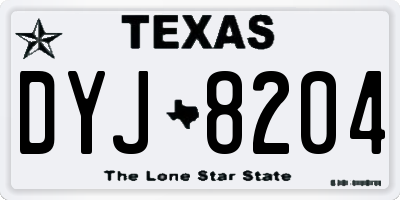 TX license plate DYJ8204