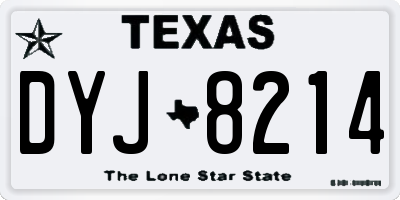 TX license plate DYJ8214