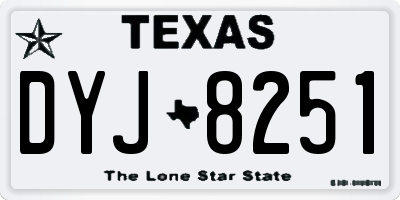 TX license plate DYJ8251
