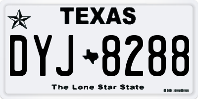 TX license plate DYJ8288