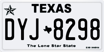 TX license plate DYJ8298