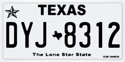 TX license plate DYJ8312