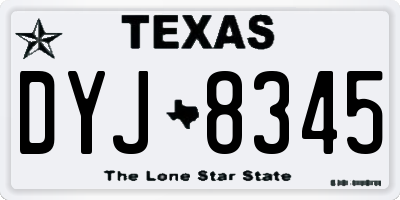 TX license plate DYJ8345