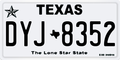 TX license plate DYJ8352