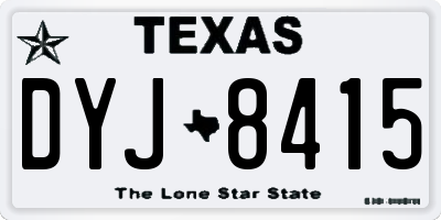 TX license plate DYJ8415