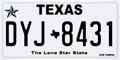 TX license plate DYJ8431