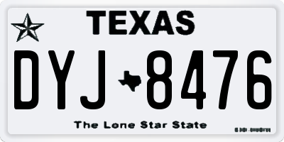 TX license plate DYJ8476