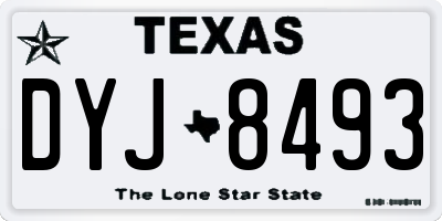 TX license plate DYJ8493