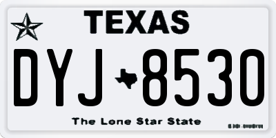 TX license plate DYJ8530