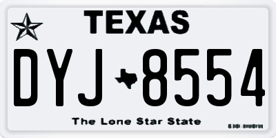 TX license plate DYJ8554