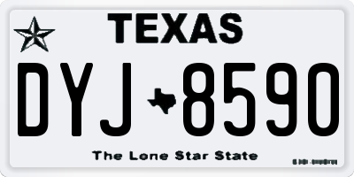 TX license plate DYJ8590