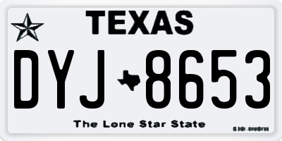 TX license plate DYJ8653