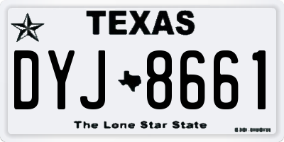 TX license plate DYJ8661