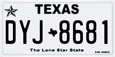 TX license plate DYJ8681