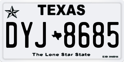 TX license plate DYJ8685