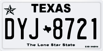 TX license plate DYJ8721