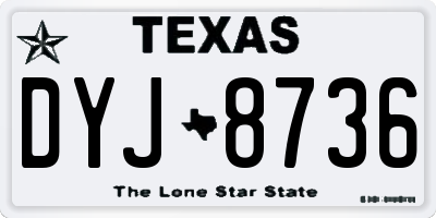 TX license plate DYJ8736