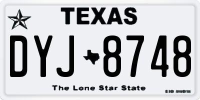 TX license plate DYJ8748
