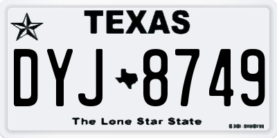 TX license plate DYJ8749