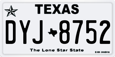 TX license plate DYJ8752